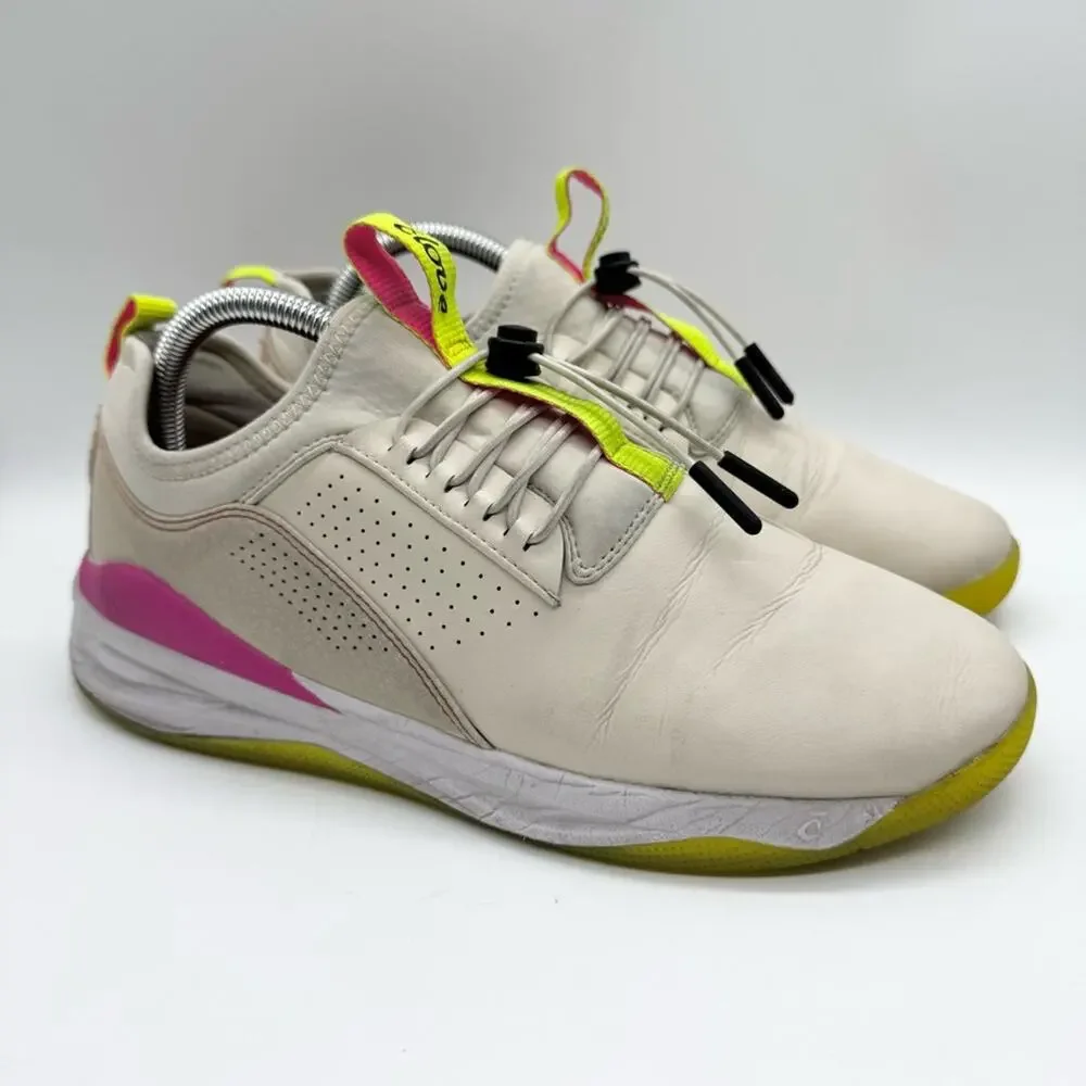 Clove Women's Classic Beige Yellow Pink Slip On Cinch Work Comfort Sneaker - 9.5